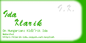 ida klarik business card